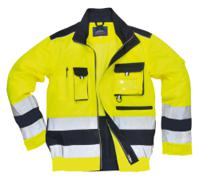 Portwest TX50 Lille Hi-Vis Contrast Bomber Jacket Yellow/Navy