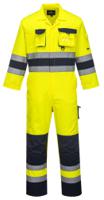 Portwest TX55 Nantes Hi-Vis Contrast Work Coverall Yellow/Navy L