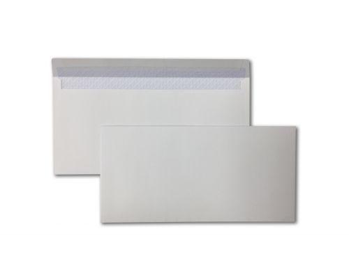 Wallet Peel & Seal DL White 100gsm 110 x 220mm Blue Hatch Inner Opaque (Box 1000) Code ENVDL/11604