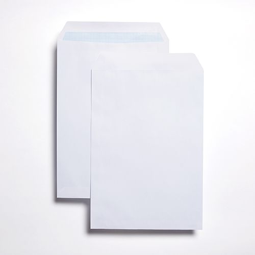 Pocket Self-Seal C4 White 100gsm 324 x 229mm Blue Hatch Inner Opaque (Box 250) Code ENVC4/2936
