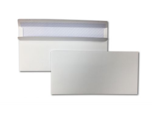 Wallet Self-Seal DL White 90gsm 110 x 220mm Blue Hatch Inner Opaque (Box 1000) Code ENVDL/10107