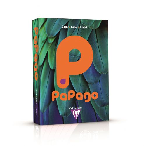 Papago Fluorescent Orange A4 80gsm Paper (Box 2500) Code FFO2180