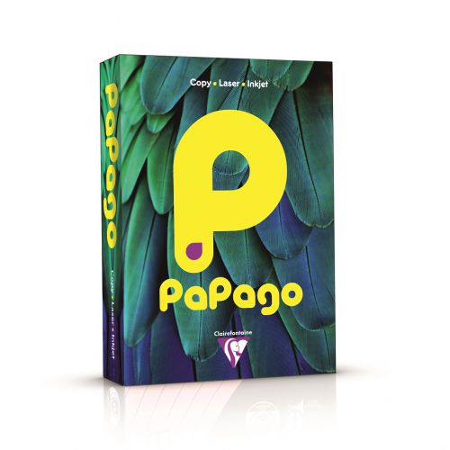 Papago Fluorescent Yellow A4 80gsm Paper (Box 2500) Code FFY2180