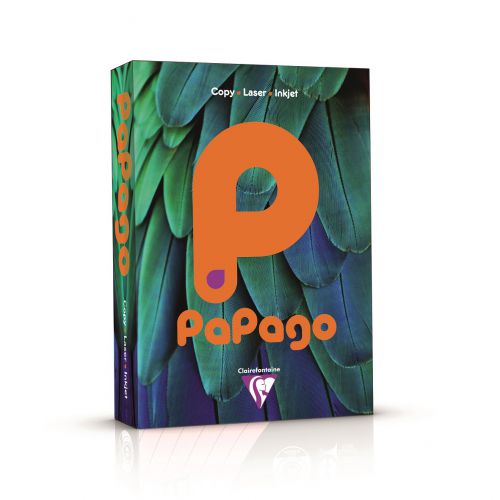 Papago Deep Tangerine A4 160gsm Paper (Pack 1000) Code FO21160