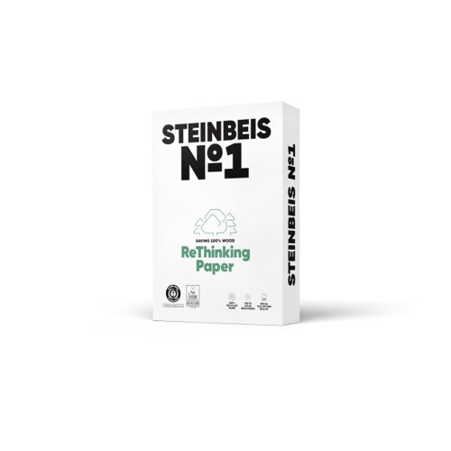 Steinbeis No.1 A4 80gsm 100% Recycled White Paper (Box 2500) Code SLC2180