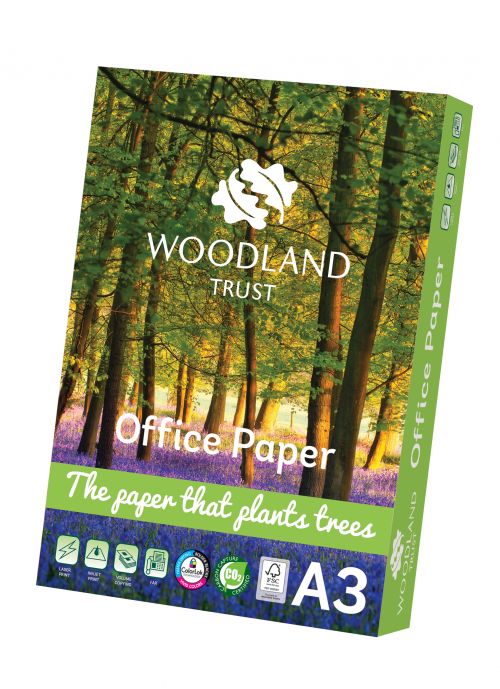 Woodland Trust Printer Paper FSC A3 75gsm White Paper (Box 2500) Code WTOA3