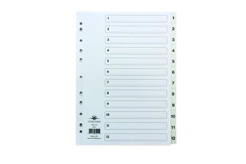 ValueX Index A4 1-12 Multipunched 120 Micron PP White 64201