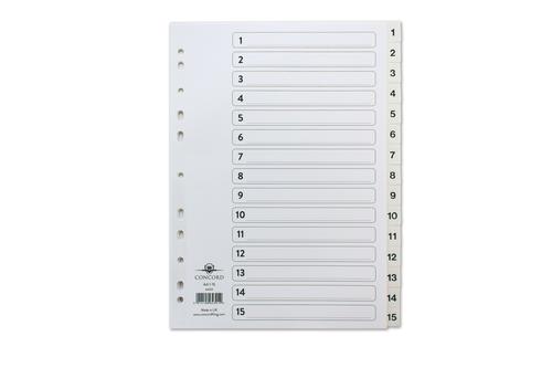 ValueX Index A4 1-15 Multipunched 120 Micron Polypropylene White 64301