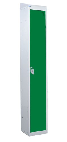 QMP Standard Locker 1950h x 300w x 300d mm Green 1 door Camlock sloping top
