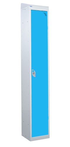 QMP Standard Locker 1950h x 300w x 300d mm Light Blue 1 door Camlock sloping top
