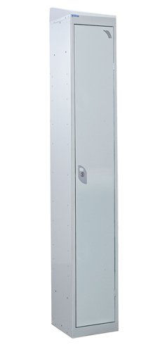 QMP Standard Locker 1950h x 300w x 300d mm Light Grey 1 door  Camlock sloping top