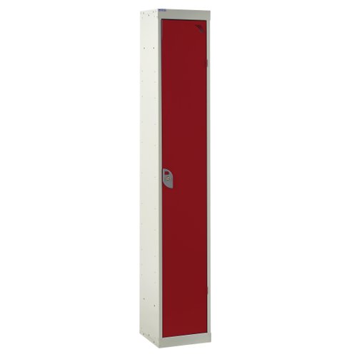 QMP Standard Locker 1800h x 300w x 300d mm Red 1 door Camlock