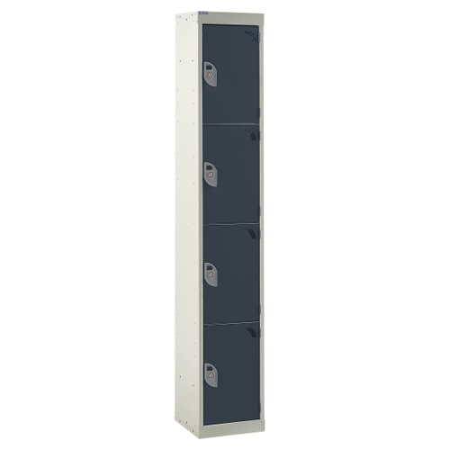 QMP Standard Locker 1800h x 300w x 300d mm Dark Grey 4 door Camlock