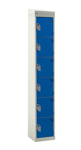 QMP Standard Locker 1950h x 300w x 300d mm Blue 6 door Camlock sloping top