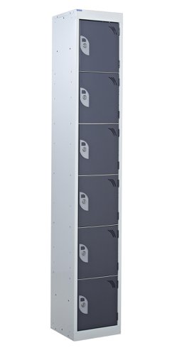 QMP Standard Locker 1800h x 300w x 300d mm Dark Grey 6 door Camlock