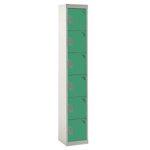 QMP Standard Locker 1800h x 300w x 300d mm Green 6 door Camlock