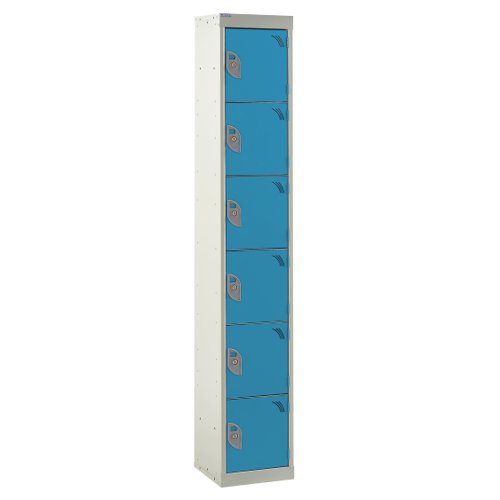 QMP Standard Locker 1800h x 300w x 300d mm Light Blue 6 door Camlock