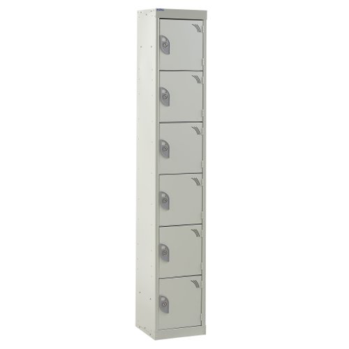 QMP Standard Locker 1800h x 300w x 300d mm Light Grey 6 door  Camlock