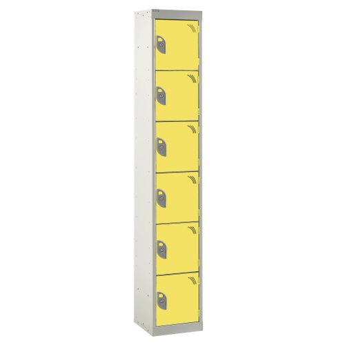 QMP Standard Locker 1800h x 300w x 300d mm Yellow 6 door Camlock