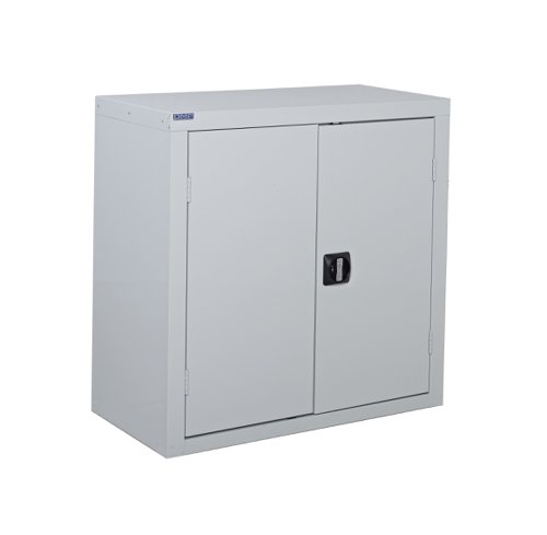 QMP Workplace Cupboard 900h x 900w x  460d mm light grey doors
