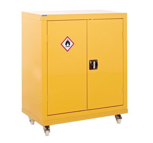 QMP Mobile Hazardous Substance Cupboard 1040h x 900w x 460d mm yellow  