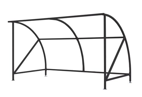 Dudley Cycle Shelter - H.2230 W.2000 D.2150mm Black C/W 3 Loops