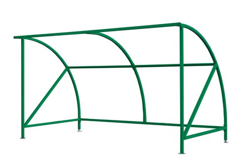 Dudley Cycle Shelter - H.2230 W.2000 D.2150mm Green C/W 3 Loops