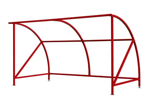 Dudley Cycle Shelter - H.2230 W.2000 D.2150mm Red C/W 3 Loops