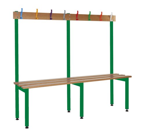 School Cloakroom Benches 1200h x 1000w x 300d mm - Green frame
