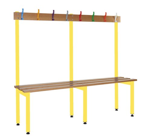 School Cloakroom Benches 1200h x 1000w x 300d mm - Yellow frame