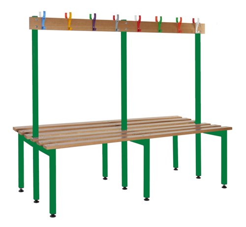 School Cloakroom Benches 1200h x 1000w x 600d mm - Green frame