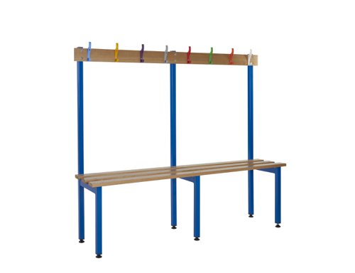 School Cloakroom Benches 1200h x 1500w x 300d mm - Blue frame
