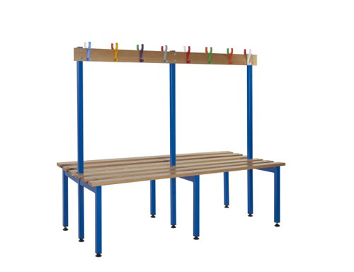 School Cloakroom Benches 1200h x 1500w x 600d mm - Blue frame
