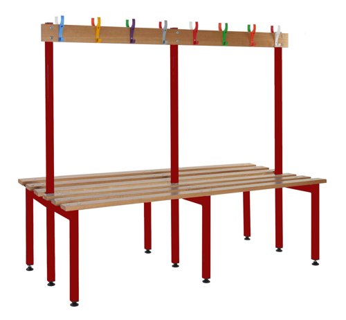 School Cloakroom Benches 1200h x 1500w x 600d mm - Red frame