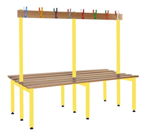 School Cloakroom Benches 1200h x 1500w x 600d mm - Yellow frame