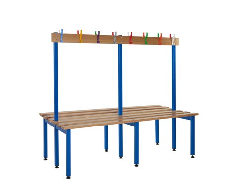 School Cloakroom Benches 1200h x 2000w x 600d mm - Blue frame