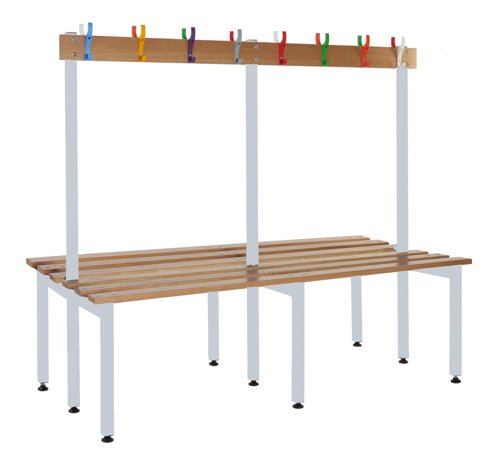 School Cloakroom Benches 1200h x 2000w x 600d mm - Light grey frame