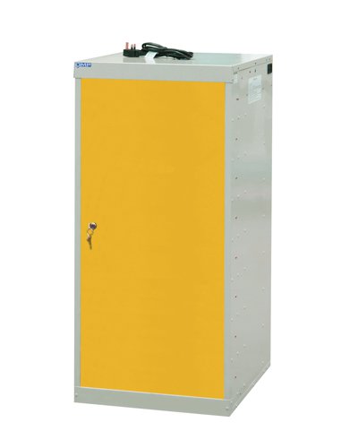 Laptop Charging Locker 1000h x 500w x 500d mm - 8 Tiers, 1 Door Yellow Door
