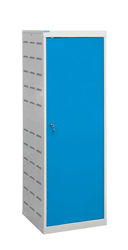 Laptop Charging Locker 1460h x 500w x 500d mm - 12 Tiers, 1 Door Light Blue Door