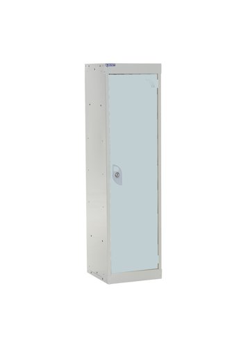 QMP School Locker 1235h x 300w x 450d mm Light Grey 1 door  Camlock
