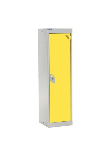 QMP School Locker 1235h x 300w x 450d mm Yellow 1 door Camlock