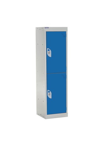 QMP School Locker 1235h x 300w x 450d mm Blue 2 door Camlock