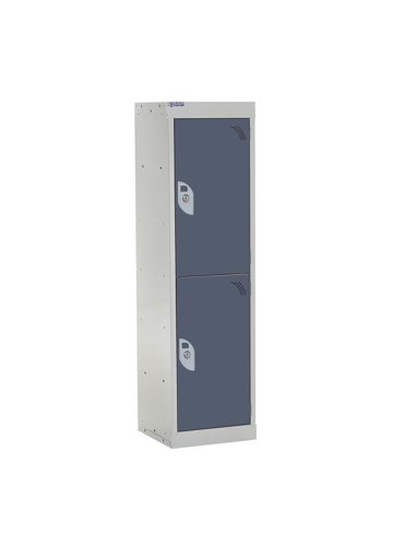 QMP School Locker 1235h x 300w x 450d mm Dark Grey 2 door Camlock