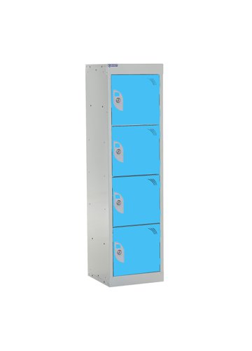 QMP School Locker 1235h x 300w x 450d mm Light Blue 4 door Camlock