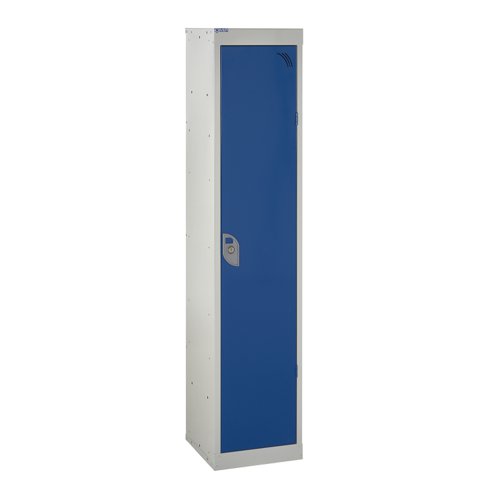 QMP School Locker 1380h x 300w x 300d mm Blue 1 door Camlock