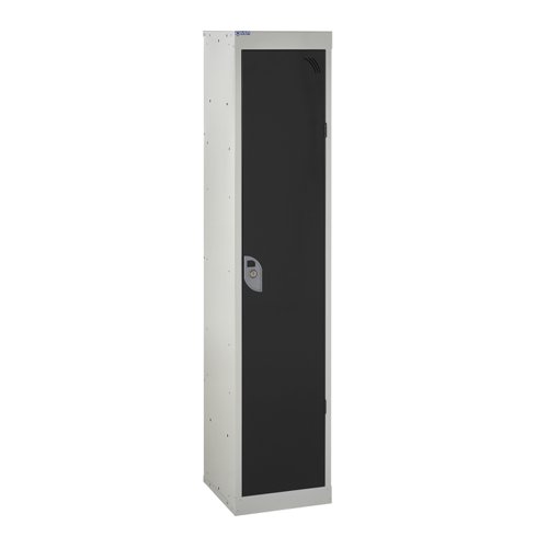 QMP School Locker 1380h x 300w x 300d mm Dark Grey 1 door Camlock