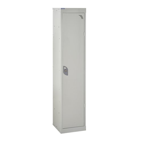 QMP School Locker 1380h x 300w x 300d mm Light Grey 1 door  Camlock