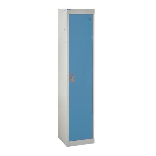 QMP School Locker 1380h x 300w x 300d mm Light Blue 1 door Camlock