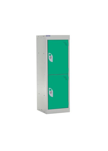 QMP School Locker 955h x 300w x 300d mm Green 2 door Camlock