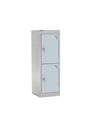 QMP School Locker 955h x 300w x 300d mm Light Grey 2 door  Camlock